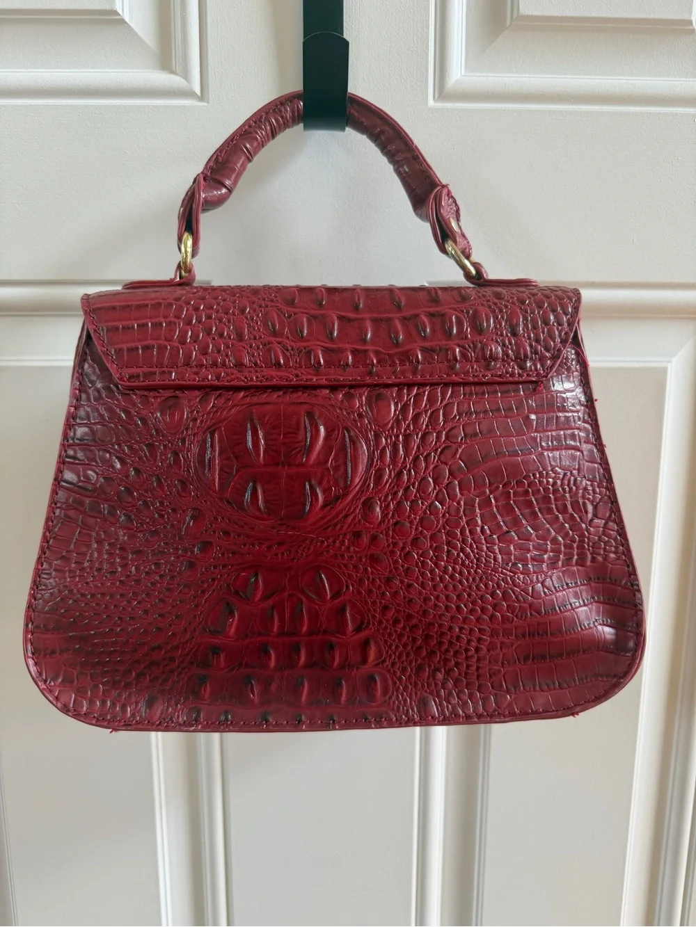 Marc Fisher Croc-Embossed Top-Handle Satchel in Burgundy